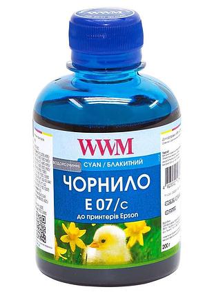 Чернила wwm для epson stylus c42/c48/c62 200г cyan водорастворимые (e07/c)