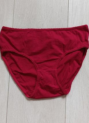 Базовые красные трусики коттоновые трусы bodywear s m 8 10 36 38 44 46