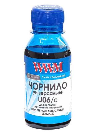 Чернила wwm для canon/hp/lexmark 100г cyan водорастворимые (u06/c-2)