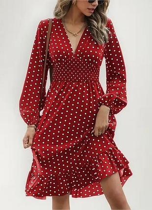 🥰 міді сукня у горошок shein 2xl