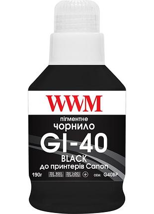 Чернила wwm gi-40 для canon g5040/g6040 1909 black пигментные (g40bp)