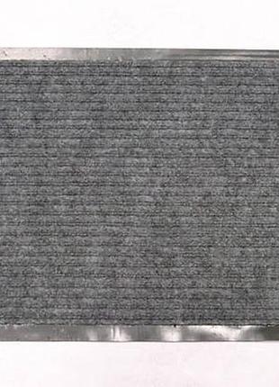 Килимок придверний в смужку рубчик 60x90 см сірий