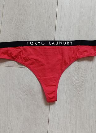 Спортивные трусики котоновые стринги базовые бикини розовые танга tokyo laundry l л 12 40 48