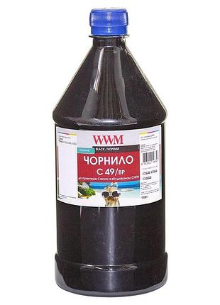 Чернила wwm gi-490bk для canon pixma g1400/2400/3400 1000г black пигментные (c49/bp-4)