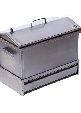 Качественная коптильня из стали smokehouse l original с подставкой