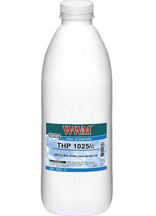Тонер wwm для hp clj cp1025/canon lbp 5050/7100 бутль 1000г cyan (hp1025c-1)