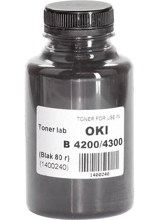 Тонер tonerlab для oki b4200/b4300 бутль 80г black (1400240)
