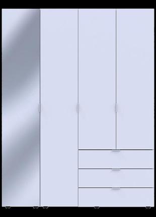 Комплект шкафов для одежды doros гелар (2 шт.) 155х49,5х203,4 см зеркало/белый (drs-011185)
