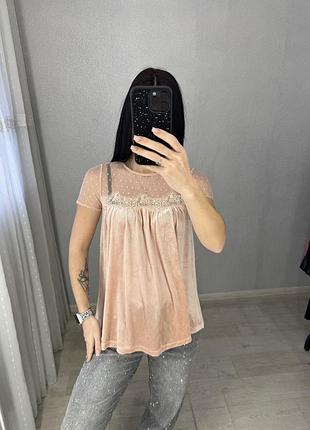 Велюрова блуза блузка