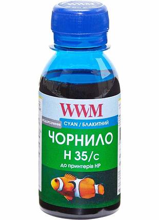 Чернила wwm для hp no22/134/121 100г cyan водорастворимые (h35/c-2) для снпч