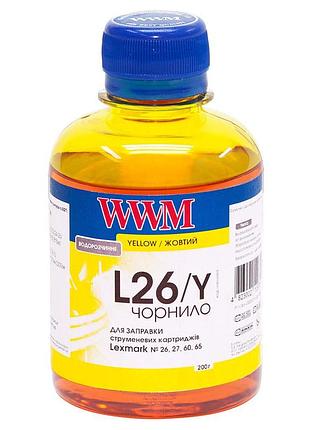 Чернила wwm для lexmark no26/27 200г yellow водорастворимые (l26/y)