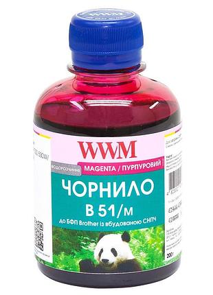 Чорнило wwm для brother dcp-t300/t500w/t700w 200г magenta водорозчинне (b51/m)