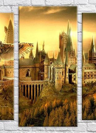 Модульная картина на холсте из 3-х частей "гарри поттер"