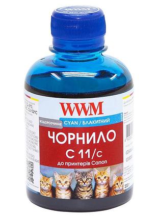 Чорнило wwm для canon cl-511с/cl-513с/cli-521c 200г cyan водорозчинне (c11/c)