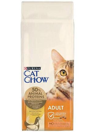 Cat chow adult сухий корм для котів з куркою та індичкою 15 кг