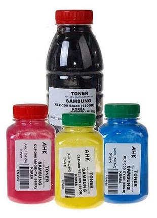 Набор тонеров анк для samsung clp-300/600 бутыль (1503340) black 120г, сolor 58г