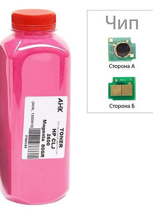 Тонер + чип анк для hp clj 1600/2600/2605 бутыль 80г magenta (1500190)