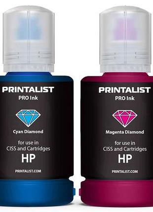 Комплект чорнил printalist для hp 4х140г b/c/m/y водорозчинне (pl-ink-hp-set4)