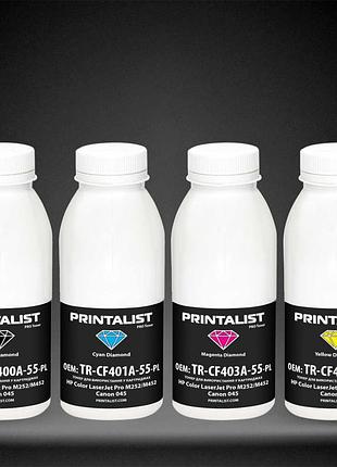 Набор тонеров printalist для hp clj pro m252/m452, canon 045 black 60г/color 50г (tr-m252-set-pl)