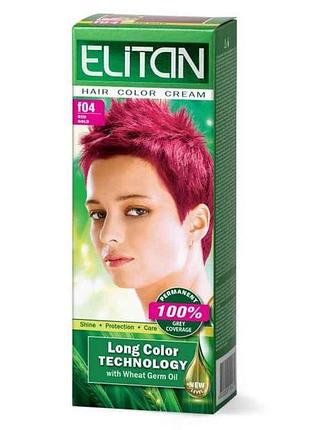 Крем-крем-краска для волос f-04 красное золото тм elitan