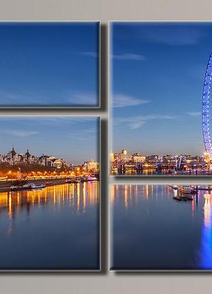 Модульна картина на полотні з 4-х частин "london eye"