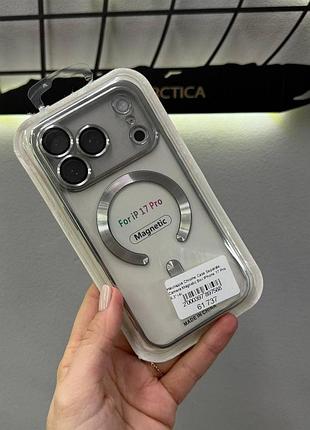 Чохол силіконовий для iphone 17 pro з закритою камерою,чохол із підтримкою magsafe для айфон 17 про