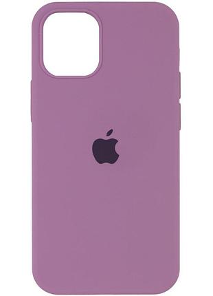 Чехол на iphone 12 pro / iphone 12 лиловый матовый силиконовый с микрофиброй для айфон 12 про / 12
