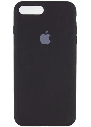 Чохол на iphone 7 plus / iphone 8 plus чорний матовий силіконовий з мікрофіброю для айфон 7 плюс 8 плюс