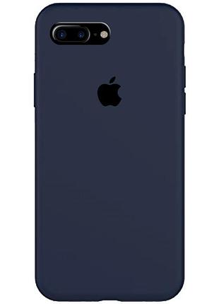 Чохол на iphone 7 plus / iphone 8 plus темно-синій силіконовий матовий з мікрофіброю для айфон 7 плюс 8 плюс