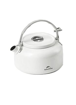 Чайник с керамическим антипригарным покрытием naturehike cnk2450cf013 0,8 л, алюминий, белый