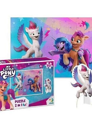 Пазли 2в1 "my little pony", з фігуркою, 60 елементів