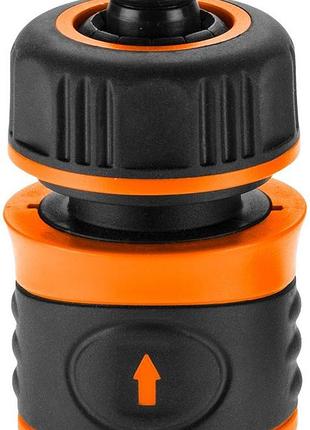 Коннектор для шланга neo tools 1/2", с аквастопом, двухкомпонентный