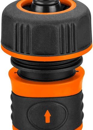 Коннектор для шланга neo tools 3/4", с аквастопом, двухкомпонентный