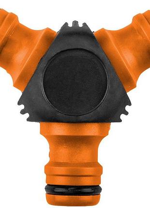 Конектор-трійник для шланга neo tools 1/2"-3/4", двокомпонентний