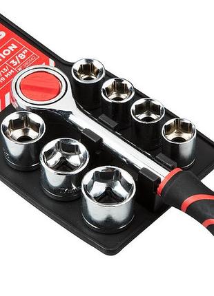 Набор торцевых головок top tools, 3/8", 8шт, с трещоткой