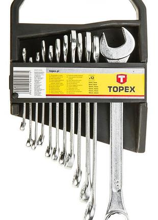 Ключи гаечные topex, набор 12шт, комбинированные, 6-22мм