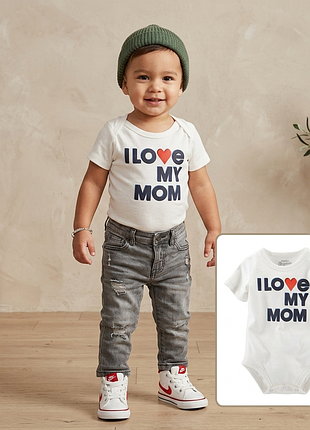Боді бодік я люблю маму 5шт usa боді carters картерс бодіки бодік на короткий рукав майка футболка