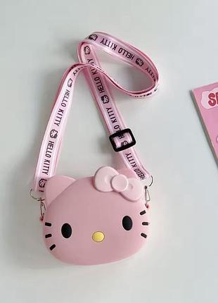 Велика дитяча силіконова сумка через плече для дівчаток hello kitty хелло кітті
