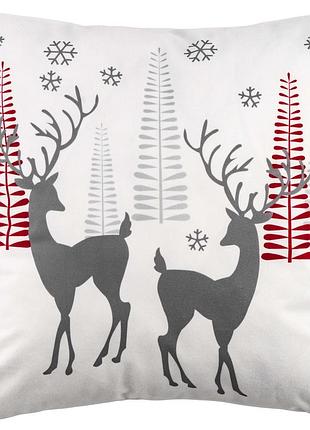 Подушка декор. ardesto christmas deer 45х45см, 100% полиэстер, белый
