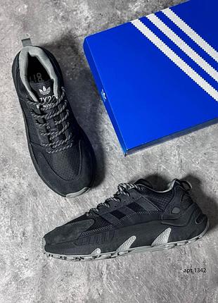 Adidas кроссовки темно-серого цвета из натуральной замши