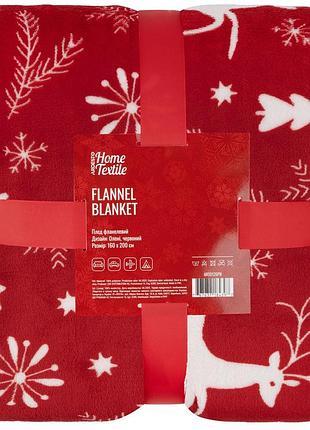 Плед ardesto christmas flannel 160х200см, 100% полиэстер, олени, красный