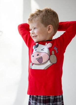 Детская новогодняя пижама для мальчика с коровой/быком3 фото