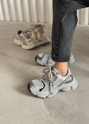 Кроссовки 184, р.33,34,35,37, эко-кожа+текстиль, серый