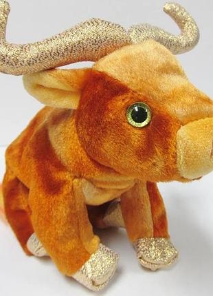 Рідкісний колекційний плюшевий бик ty beanie baby - the ox із серії chinese zodiac,  2000 р.