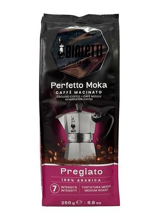 Кава мелена bialetti perfetto moka pregiato 100% arabica, середнє обсмажування (7), 250 г