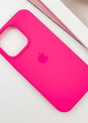 Чехол silicone case full protective (aa) для apple iphone 14 pro (6.1") розовый / barbie pink