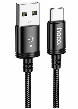 Кабель usb type-c 3a 2м черный для зарядки и передачи данных hoco x89