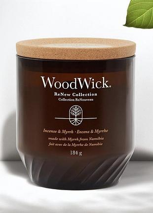 Ароматична свічка woodwick incense & myrrh. оригінал