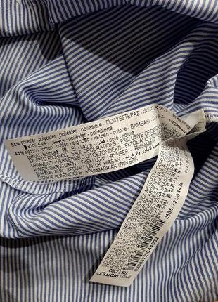 Хлопковая полосатая рубашка в полоску свободного кроя с деталями на рукавах от zara9 фото