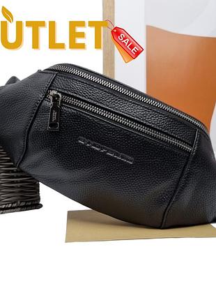 Бананка мужская натуральная кожа черный арт.6591l black (бр) ennio perucci (китай)